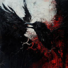 Fototapeta premium The fight of the ravens