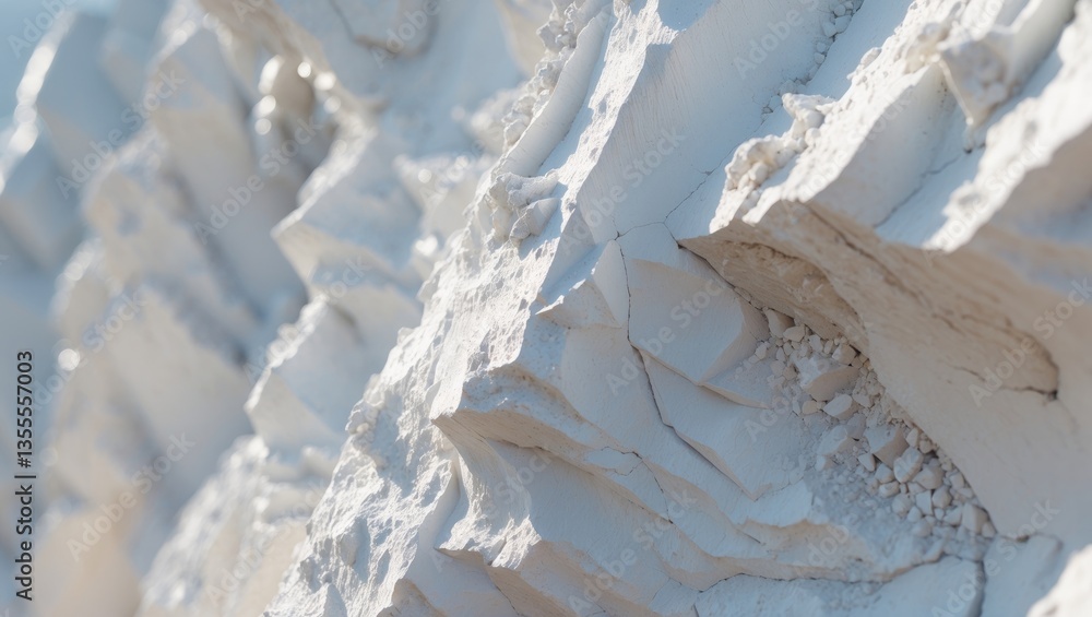 Poster chalk extraction. limestone quarrying. open-pit mining. chalk formations. chalk texture. white stone