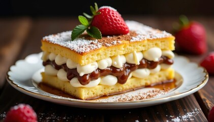 Classic Italian dessert, layers of coffee-soaked ladyfingers and creamy mascarpone , sweet treat, mascarpone