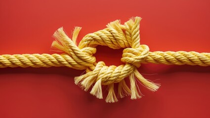 Frayed rope against a colorful backdrop