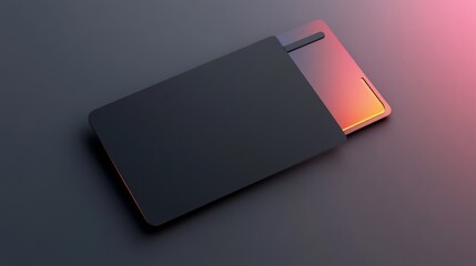 Obraz premium Black card case with colorful card, minimalist design, studio backdrop