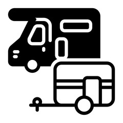 Caravan icon, glyph icon style