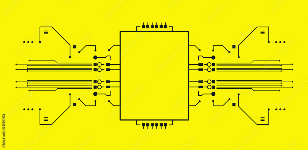 Fototapete modern background in cyberpunk style. futuristic electronic geometric elements. square frame suitabl