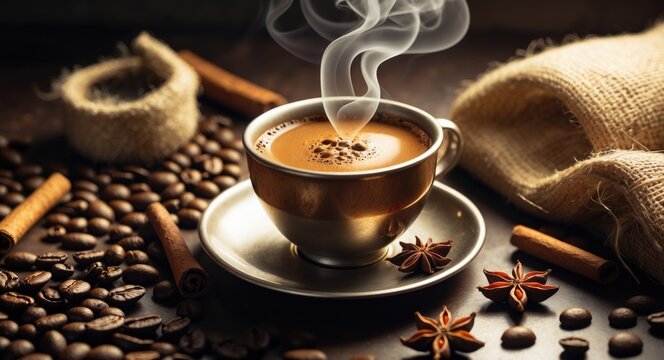 coffee in the vintage oriental style