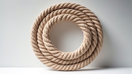 Closeup of a rope circle set against a white background.