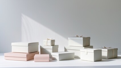 A variety of boxes and packages arranged on a white background, with each one photographed individually.