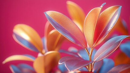 3D-rendered glossy leaves