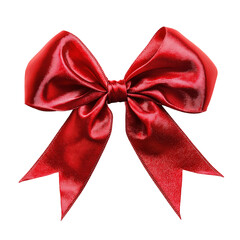 Elegant Gift Wrapping with Red Satin Ribbon Bow for Festive Celebrations and Holidays