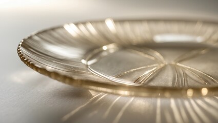 Close-up shot of a slender glass plate showcasing delicate edges and lines.