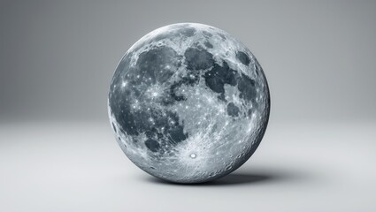 Full Moon observed from space against a white background.