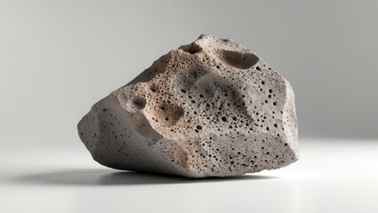 Cut out raw rock specimen isolated against a white background.