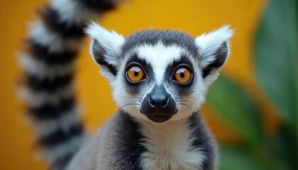 Obraz premium Adorable Ring-Tailed Lemur Portrait