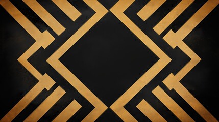 Elegant art deco background with bold gold geometric lines on black textured surface perfect for vintage party invitations and luxury design themes