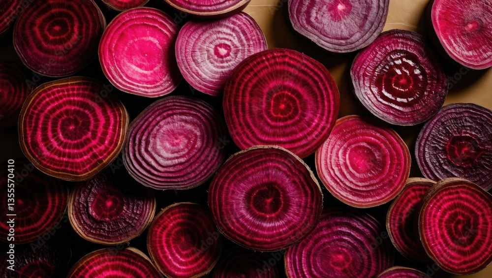 Poster cut beets as a backdrop. background for design.