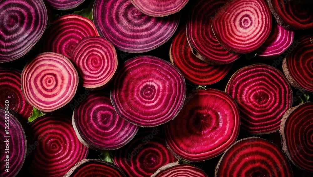 Poster cut beets as a background. design backdrop.