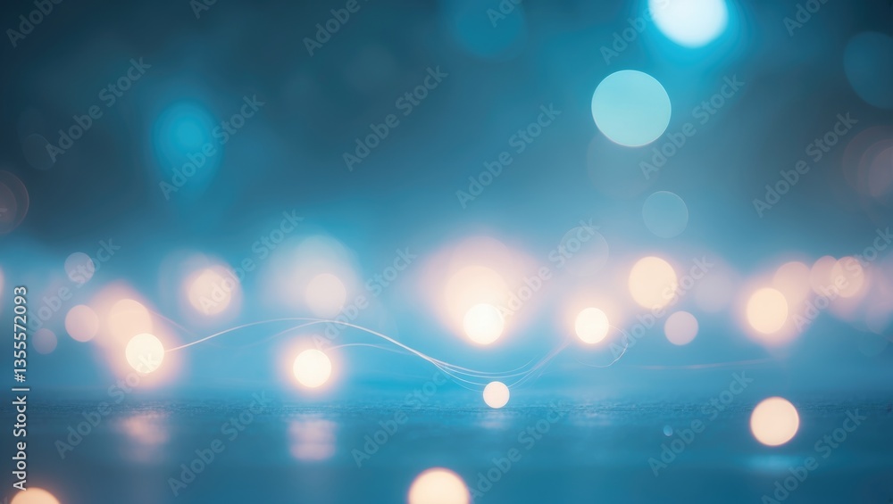Poster Defocused mystical glow. Illuminated spots. Flash appearance rhyme. Light leak signal beacon flare effect. Abstract changing bokeh background.