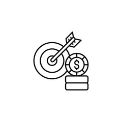 Financial Goal icon design with white background stock illustration