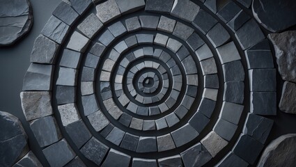 Naklejka premium dark grey mosaic tiles, vitrified exterior flooring and parking tiles design, garden paving tiles, outdoor construction element, architectural tile design