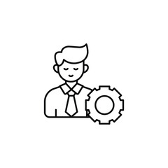 Customer Service Management icon design with white background stock illustration