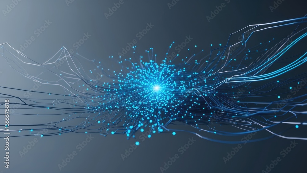 Poster illustration depicting the idea of big data aggregation, showcasing a visual representation of data 