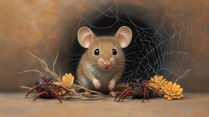 Mouse Burrow for Spider Threat, Floral Detail.