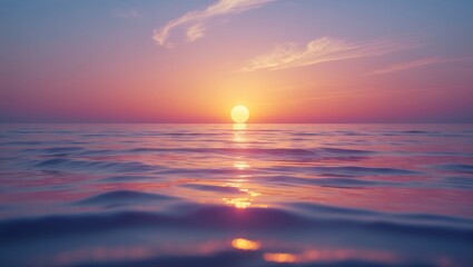 Horizon Sea Sky Backdrop, Evening sunset clouds above the sea illuminated by sunlight in the landscape, Dusk sky seascape views.