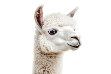 Obraz premium Calm alpaca with soft fluffy wool and bright eyes