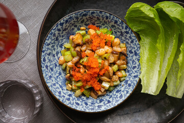 modern chinese food in a fancy restaurant