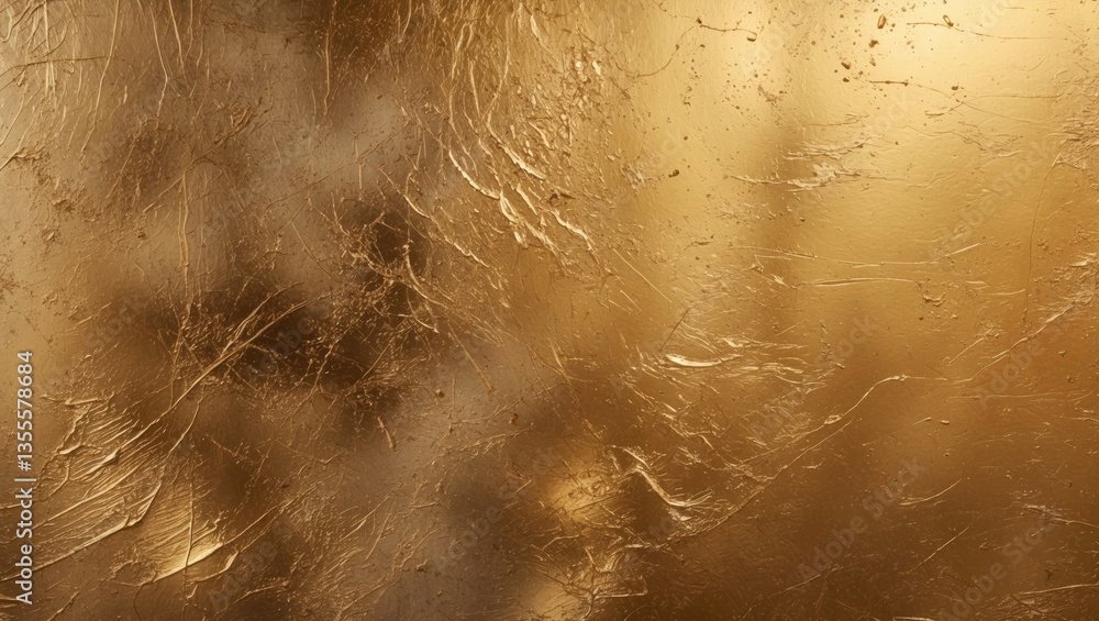 Aufkleber elegant gold foil texture with distressed finish for luxury design. abstract grunge metallic surface