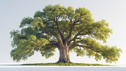 Isolated broadleaf tree against a white background.