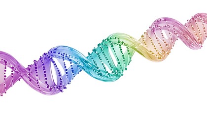 DNA helix with genetic code colors, great for medical research or educational purposes