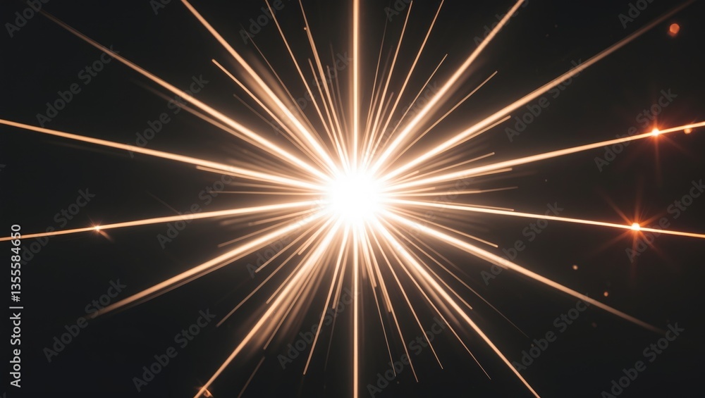 Poster Easy to apply lens flare effects for overlay designs or screen blending mode to create high-quality images. Abstract sunburst, digital flare, iridescent glare over background.