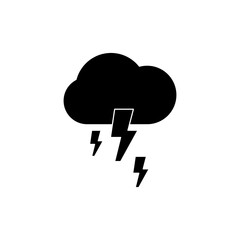 lightning cloud icon, simple flat style, illustration, logo sign symbol pictogram template, for ui or ux isolated on white for mobile app, editable
