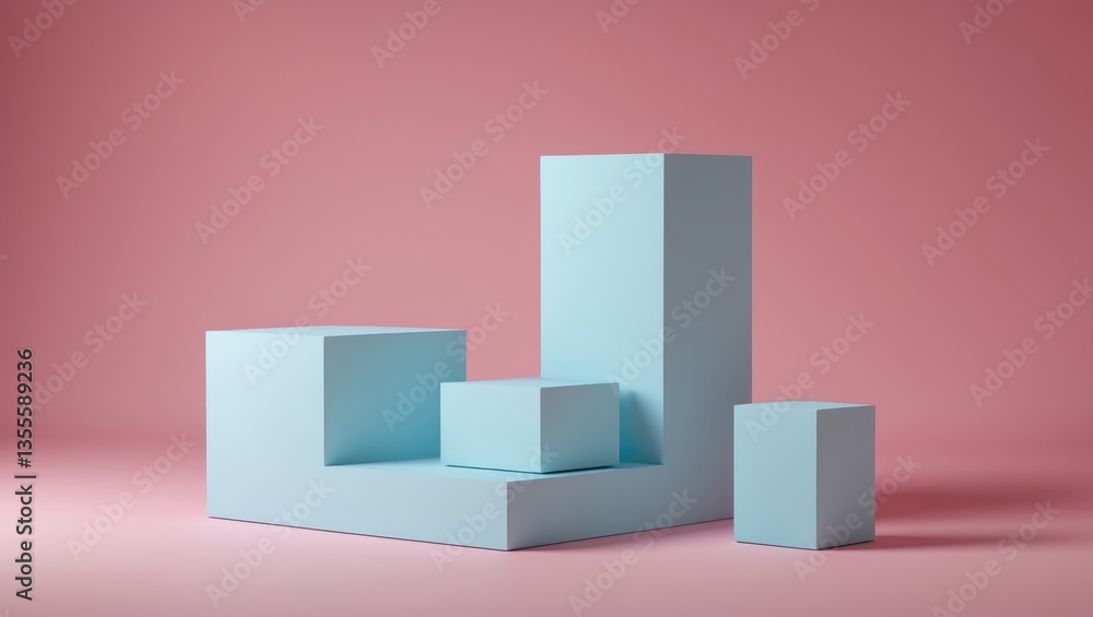 Poster clean product display stand or platform, abstract minimal idea, empty space mockup scene.