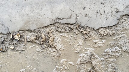 High-quality shot of a wet concrete surface with visible curing marks, showcasing the early stages of hardening.