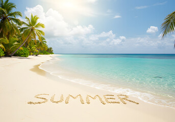 summer vacation travel beach Palm tree