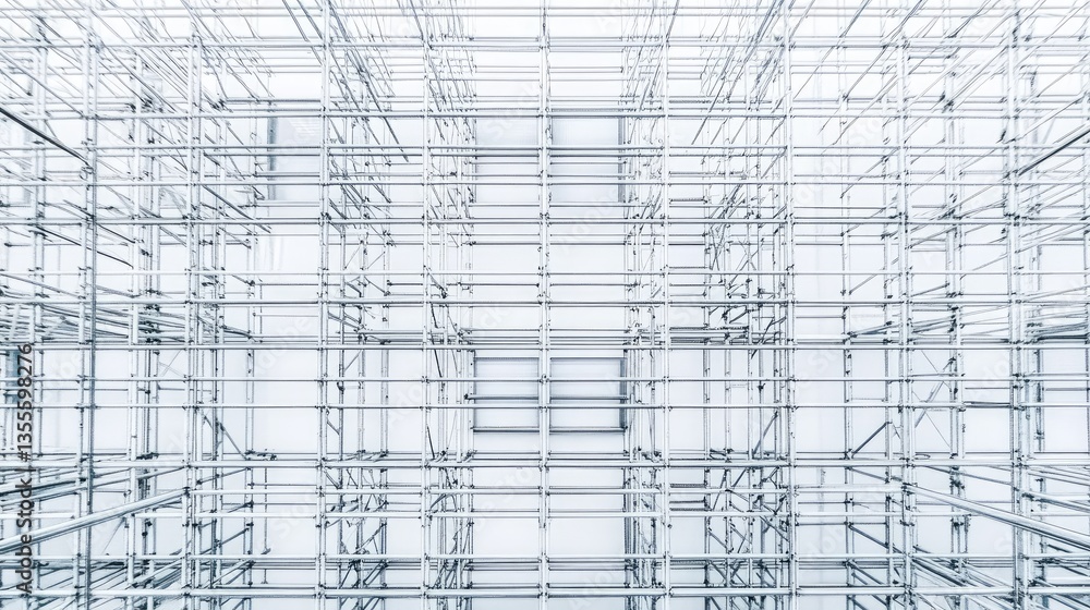 Poster iot-enabled scaffolding monitoring system detecting stress and stability levels.