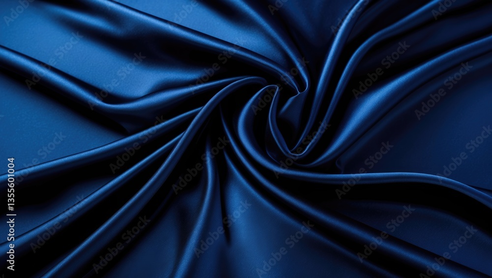 Poster elegant abstract background in dark navy blue for design. smooth satin fabric with attractive folds.