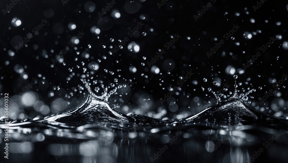 Poster black bokeh pattern on dark background