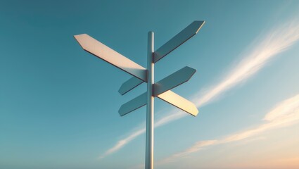 Blank Directional Sign Post