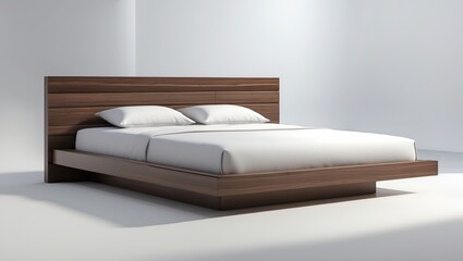Fototapeta premium Bed frame lacking a mattress