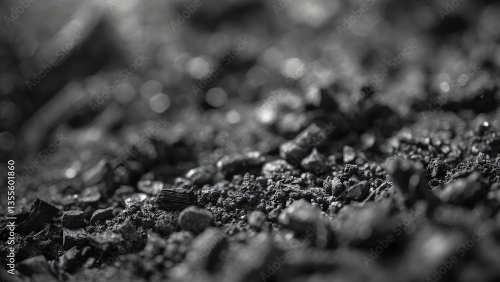 Aufkleber ash texture blurred background. wood ash from fireplace. defocused charcoal cinder surface. blurred 