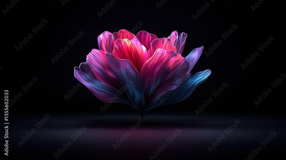Poster captivating close up image of a vibrant multi colored floral abstraction with a mesmerizing color gr