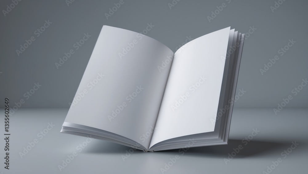 Poster blank portrait a4 brochure magazine isolated on gray, featuring a clipping path and a customizable b