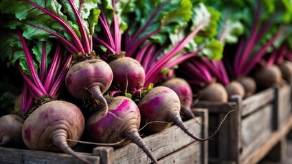 Beetroot backdrop. Beetroot displayed in a market.