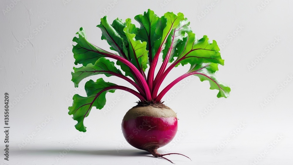 Poster beetroot separated on a white background, with a clipping path, complete depth of field.