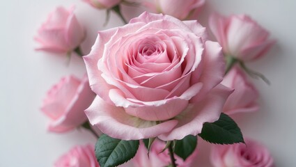 Fototapeta premium beautiful pink rose bloom, separated