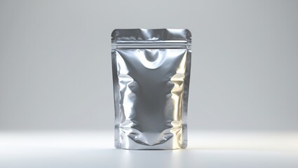 Blank foil plastic pouch coffee bag isolated on a white background. Packaging template mockup assortment.