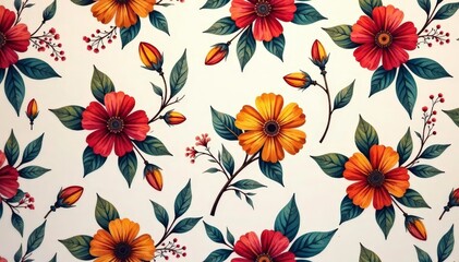 Intricate continuous floral pattern, soft hues , textile, photo, intertwined