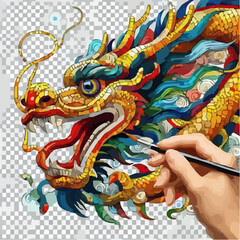 Fototapeta premium an artistic image of a chinese dragon 82